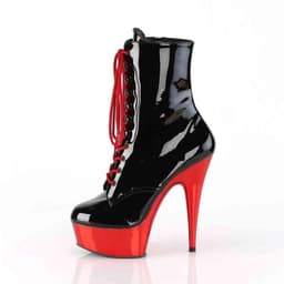 Pleaser Enkellaars -36 Shoes- DELIGHT-1020 Zwart/Rood — thumbnail 3