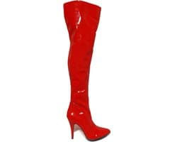 Soisbelle  Imitatie Lakleren Overknee Boot X301 Rood Maat 40