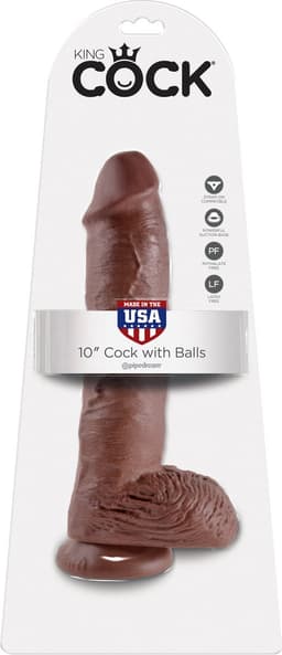 Pipedream King Cock realistische dildo Cock - With Balls bruin - 10,51 inch — thumbnail 5