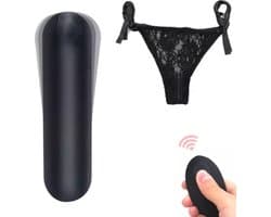 TipsToys® Draagbare Vibrator voor in Slipje – Vibrerend Slipje met Clitoris Bullet – Discreet SexToy voor Vrouwen – Zwart