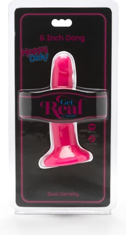 Get Real – Dual Density Dildo met Zuignap met Aders in Stijlvol Opvallend Ontwerp Verharde Kern - 15 cm – Roze — thumbnail 5
