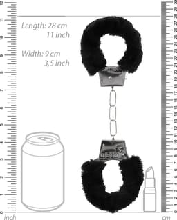 Pleasure Furry Hand Cuffs - With Quick-Release Button — thumbnail 4