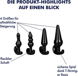 Anaalplug set van EIS, buttplug van huidvriendelijke siliconen 4 maten — thumbnail 2