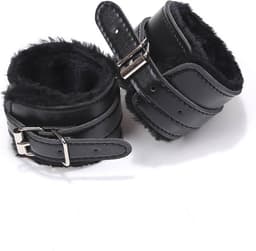 Leren Handboeien met Bont - Zwart - SM Bondage Sex - Erotiek Set voor BDSM - Erotische Seksspeeltjes - Sex Toys - Sexy Lingerie - Cadeau Voor Hem & Haar - Valentijn Cadeautje Mannen & Vrouw — thumbnail 1