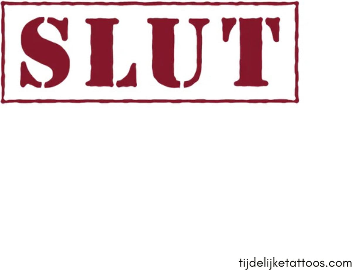 SLUT neptattoo volwassenen - SLET tatoeage - erotische tijdelijke tattoo vrouwen - sexy plak tattoo - temporary tattoo stickers - nep fake tattoos — afbeelding 1