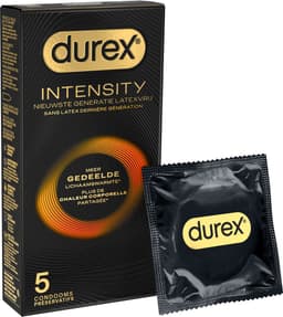 Durex Intensity Condooms - 5 Stuks - Nieuwste generatie ultradunne, latexvrije condooms – Gedeelde lichaamswarmte — thumbnail 1