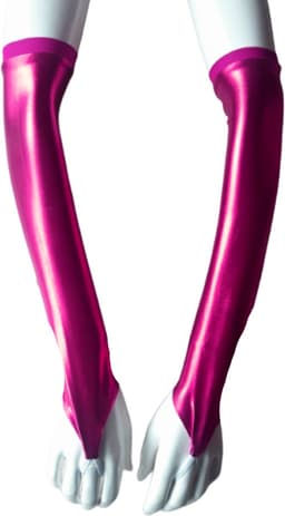 Sexy Handschoenen S/M Roze lange lak handschoen Glans Shiny Lakleer valentijn Gogo dancing dans accessoiren lange vingerloze gloves — thumbnail 1
