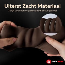 Quick Relief Kira™ - Masturbator - Pocket Pussy - 2 in 1 Vagina en Anus - Sex Toys voor Mannen - Realistisch - Zwart — thumbnail 3