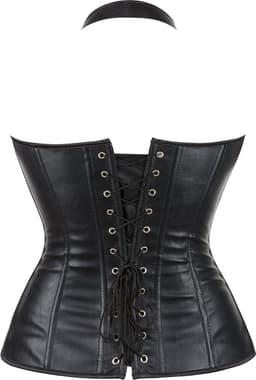 Sexy & Stoer Korset - zwart - maat M - Lingerie - Faux Leather - zandloperfiguur - Warrior - Kinki - corset - met gespen - uniseks - dominatrix - PU - Kinky — thumbnail 4