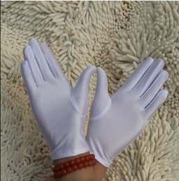 Dames handschoenen Wit maat ML 4stuks – 2paar Vrouwelijke Beschermende Handschoenen maat ML voor vrouwen - Gezondheidszorg – Jewelry - eczeem / allergie / handcreme - juweliers / munt handschoen - 30% Cotton, 70% Spandex(Viscose) hoge kwaliteit — thumbnail 4
