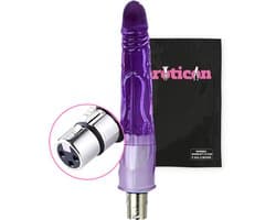 Eroticon Dildo - Paars - 17 CM - Ribbels - Opzetstuk Seksmachine - Accessoire - 3XLR opzetstuk