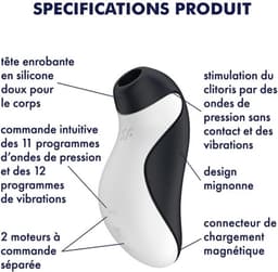 Satisfyer, vibrator, drukgolfvibrator, 'Orca', 11,5 cm, 2 apart regelbare motoren, waterdicht (IPX7), ergonomisch design — thumbnail 9