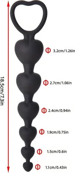 Anal Beads I Hartvormige Anale Kralen I Buttplug I Anaal Plug I Butt Plug I Gevorderen I 15 CM Inbrenglengte I Siliconen I Roze — thumbnail 5