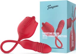 Teazers - Vibrator met Stotende Dildo - Vibrators voor Vrouwen - Sex Toys voor Vrouwen - Thrusting Dildo - Stotende Dildo voor Vrouwen - Dildo’s - Rood — thumbnail 1