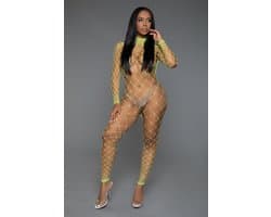 Be Wicked - Sweet Desires - Grote Gaten Visnet Bodystocking - Neon - One Size