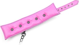 Banoch | Bondageset Hot Pink - halsband,riem, handboeien en enkelbanden pu Leer- zwart - roze — thumbnail 4