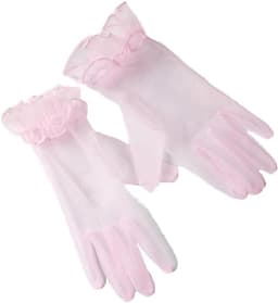 Handschoenen, tule korte vintage avondhandschoenen opera party handschoenen zomer zonwering transparant mesh handschoenen dames carnaval kostuum accessoires, roze — thumbnail 1