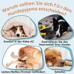 zacht en huidvriendelijk, wondbescherming, haaruitval, allergieën, verkoudheid, anti-likken, voor herfst en winter, voor binnen en buiten, pyjama voor middelgrote honden, blauw — thumbnail 4