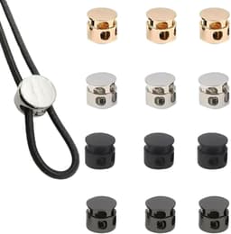 12 Stuks Koordstoppers Metaal, 2-delig, voor koorden, kleding, rugzakken, touwen — thumbnail 1