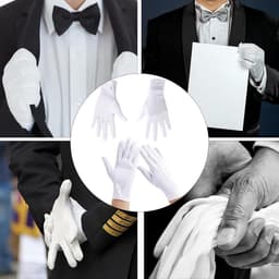Handschoenen, witte handschoenen heren voor formele smokings, sieradeninspectie, wit, Kein — thumbnail 5