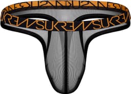 SUKREW Sheer Low-Rise Thong Shadow Black - MAAT L - Erotisch Heren Ondergoed - String voor Man - Sexy mannen String — thumbnail 1