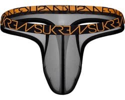 SUKREW Sheer Low-Rise Thong Shadow Black - MAAT L - Erotisch Heren Ondergoed - String voor Man - Sexy mannen String