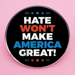 2 stuks haat zal Amerika geen geweldige reversspeldje maken, tegen kritiek pin, metalen legering badge, 3 cm (1,2"), metaal, geen edelsteen, 3cm(1.2"), Metaal, Geen edelsteen — thumbnail 3