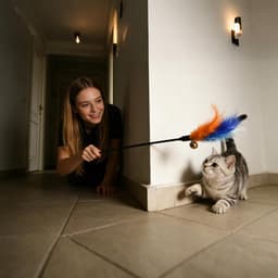 10 stuks kattenspeelgoed veren, interactief veerspeelgoed voor katten met bel, kleurrijke kattenhengel, 48 cm visspeelgoed voor kittens — thumbnail 2