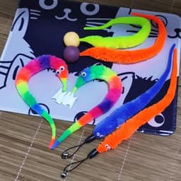 6 stuks magische wormen speelgoed, magische wormen, interactief kattenspeelgoed, grappig kattenspeelgoed, springbal, grappig interactief kattenspeelgoed, verschillende kleuren (B) — thumbnail 4