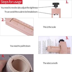 Strip And Strap Cutter Leather Craft DIY Hand Cutting Tool Adjustable With 5 Blades Professional Wooden Leather - ShopVlot — thumbnail 5