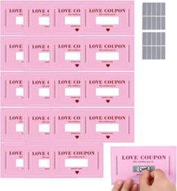 Liefdesbonnen Set - Romantische Vouchers - Relatie Verrijken - 20 Aanpasbare Scenario's - 15 x 12 cm - Roze — thumbnail 1