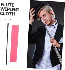 Fluit Reinigingsset - Instrument Onderhoud - Muziek Instrument Verzorging - Zachte Vezel Bescherming - 29.3 cm - Roze — thumbnail 3