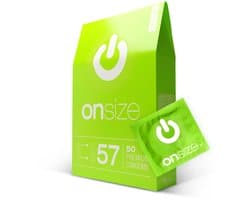 ON) ONsize condooms | 57 mm breedte | 50 stuks | dunne 0,07 mm wanddikte | flinterdun