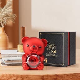 Romantische teddybeer met rozenbloem - Perfect cadeau voor Valentijnsdag, Moederdag, bruiloften en jubilea — thumbnail 2