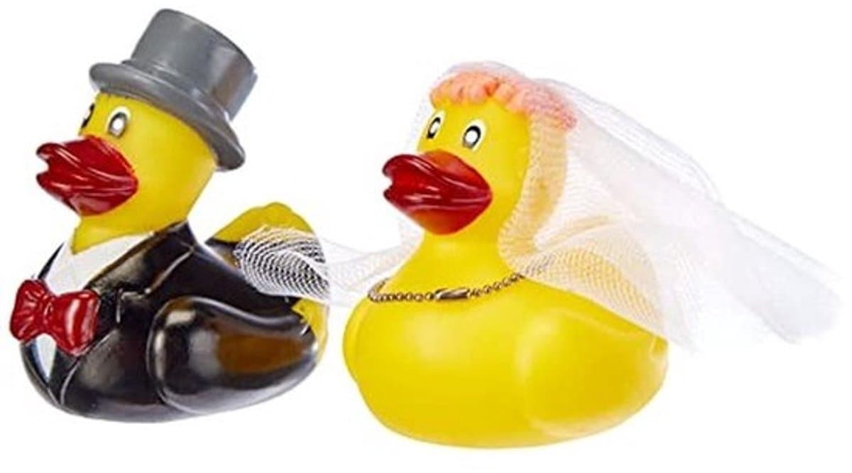 Mr en Mrs Duck Geschenkdoos Set voor Bruid en Bruidegom — afbeelding 1