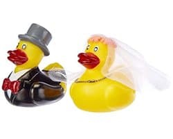 Mr en Mrs Duck Geschenkdoos Set voor Bruid en Bruidegom