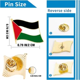 3 stuks Palestina Vlag Revers Pin Badge Nationale Country Vlag Knop Revers Pin — thumbnail 5