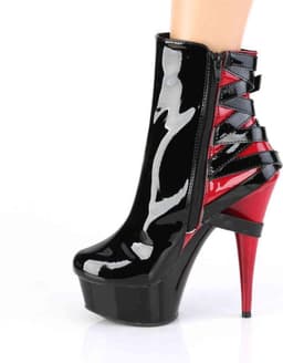 Pleaser - DELIGHT-1012 Plateau Laarzen - US 9 - 39 Shoes - Zwart/Rood — thumbnail 3