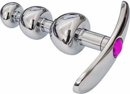 Cupitoys® Metalen buttplug - Zilver - Diamant paars - Anker - 3 beads - Sex toys voor vrouwen - Sex toys voor mannen - Buttplugs — thumbnail 7