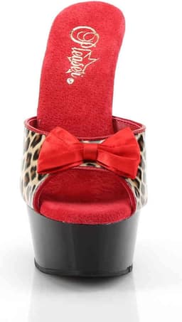 Pleaser - DELIGHT6016 Muiltjes - Paaldans schoenen - 42 Shoes - Rood/Bruin — thumbnail 3