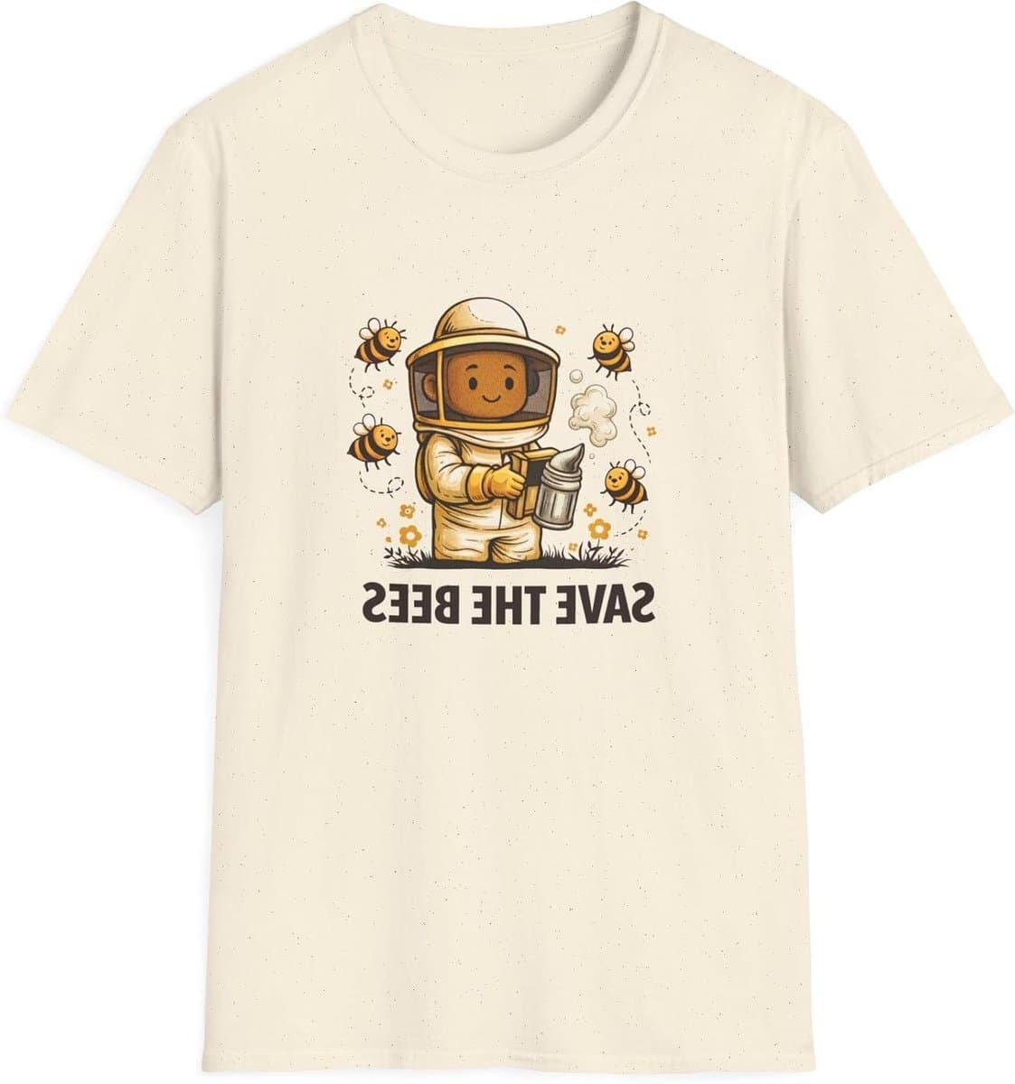 Imker T-shirt - Bijen Illustratie - Bijenhouders Cadeau - Save The Bees - Uniseks Volwassen - Amber Zwart — afbeelding 1