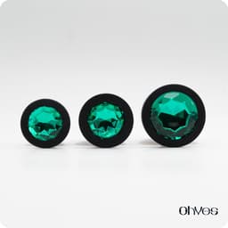 OHYES 3-Delige Siliconen Buttplug Set – Anal Butt Plug – Seks Toys voor Mannen & Vrouwen – Anale Seksspeeltjes - Buttplugs Anaal Speeltje met Diamanten - Groen — thumbnail 3