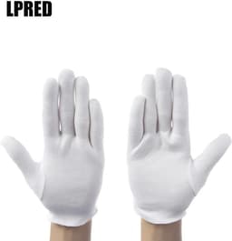 Witte Katoenen Handschoen Wit L - Handschoen L Wit – Munt Handschoen - Gezondheidszorg - Ziekenhuis - Beauty Center – Kapper - Jewelry - eczeem - allergie - juweliers – Handschoenen 100% Katoen maat L - 24 Stuks/12 Paar — thumbnail 4