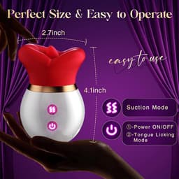 STHER – 3 in 1 Clitoris Stimulator met Tongbeweging – Incl 250ml Waterbasis - Vibrators voor vrouwen & Sex Toy – 10 Standen – Oplaadbaar & Waterproof – Rood — thumbnail 10