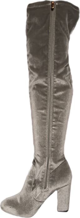 SERGIO TODZI-HOGE OVER THE KNEE LAARS-GREY-SOFTVELVET-HAK 10CM-37 — thumbnail 3