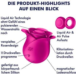 Satisfyer Pro 2 Modern Blossom | 6,5 cm | Liquid Air Technologie | Air Pulse Vibrator | 11 drukgolfprogramma's | Oplaadbare batterij | Waterdicht (IPX7) | Huidvriendelijke siliconen — thumbnail 7