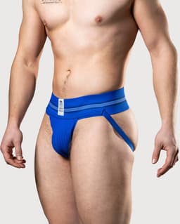 MM Sports The Original No. 10 Swimmer/Jogger Jockstrap 3 inch Blue - MAAT L - Heren Ondergoed - Jockstrap voor Man - Mannen Jock — thumbnail 8