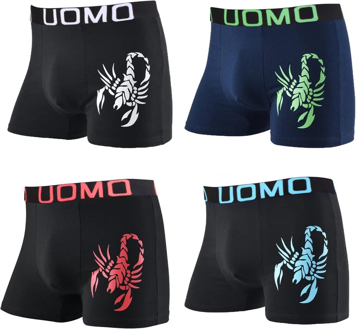 4-Pack Boxershorts Heren Katoen met Leuke Print - Comfortabele Zomer Ondergoed — afbeelding 1