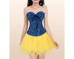 Corset Top Dames Met Vetersluiting - Overbust Bustier voor Feest, Cosplay en Shapewear