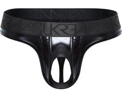 SUKREW Wet Look U-Style Classic Thong - MAAT XS - Erotisch Heren Ondergoed - String voor Man - Sexy mannen String